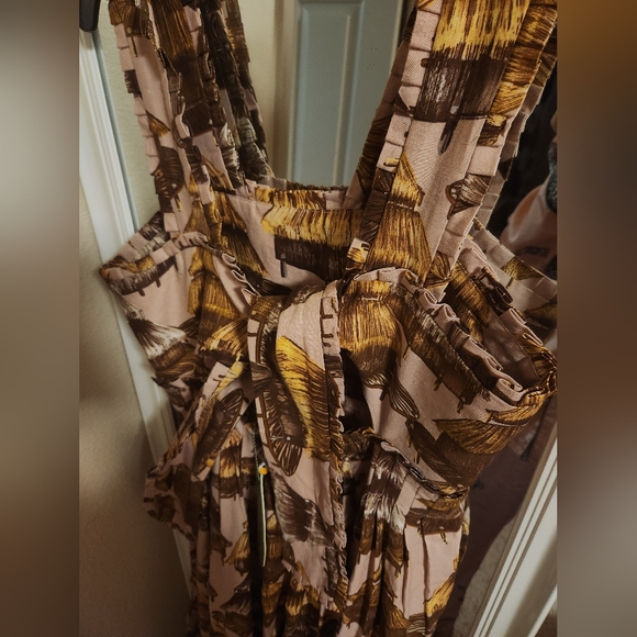 FARM RIO Malocas Beige Sleeveless Midi Dress - Picture 7 of 12